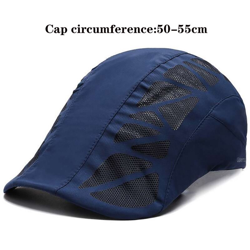 Men's Hat Berets Cap Golf Driving Summer Sun Cap Cotton Mesh Berets Caps for Men Casual Peaked Hat: for Kid blue