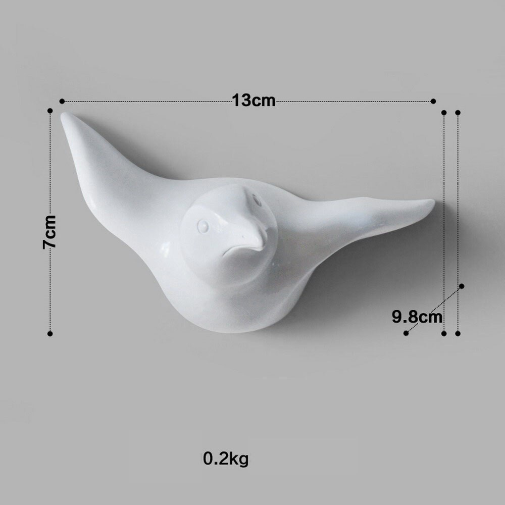 Badkamer Deur Kapstok Moderne stijl Hars 3D Seagull Vorm Decoratie Haak, Zeemeeuw Vorm Decoratieve Haak: White Small