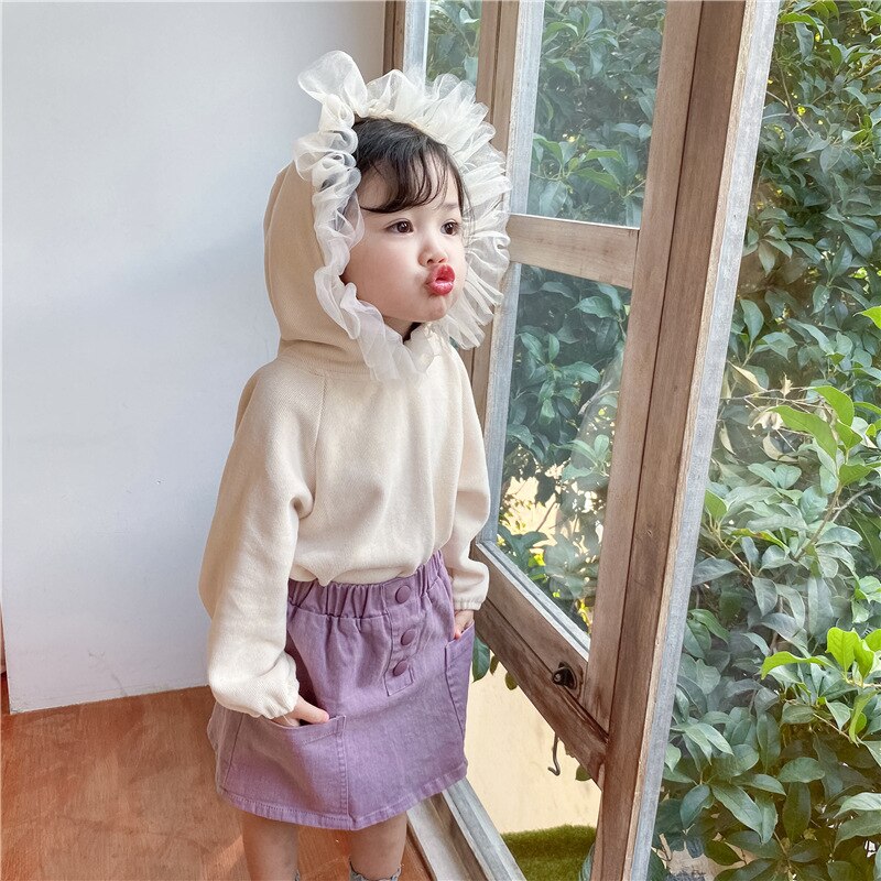 Herfstmeisjes koreaanse hoodies kinderen schattige hoodie kinderkleding meisjes: Beige / 6