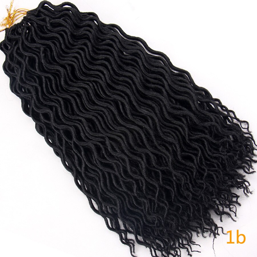 FALEMEI de Locs Crochet Pelo Rizado 18 pulgadas 60g de pelo sintético extensiones de ganchillo trenzado cabello bohemio cerraduras trenzas de Crochet