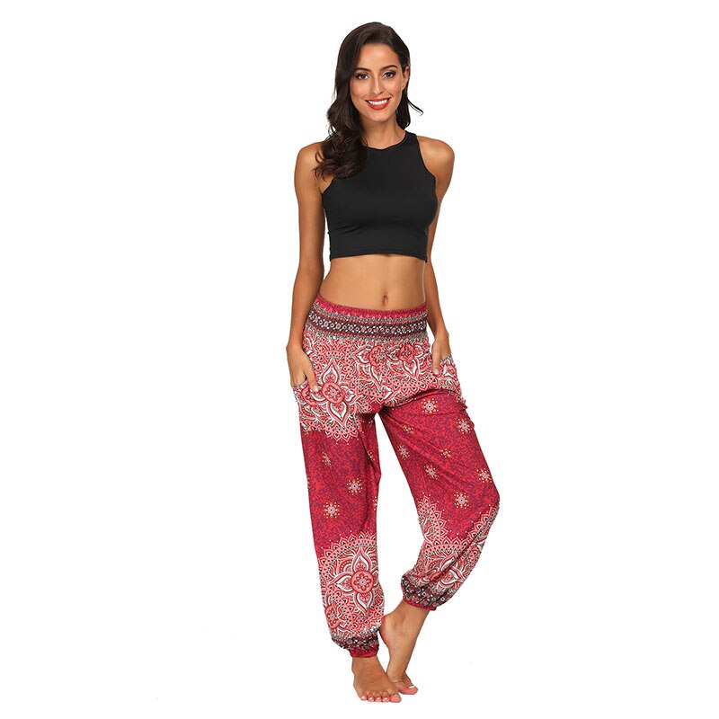 Africano vestito di mutanda delle donne streetwear anca salto dashiki Africa abbigliamento per il fitness pantalon homme casuale vestiti africani: Rosso