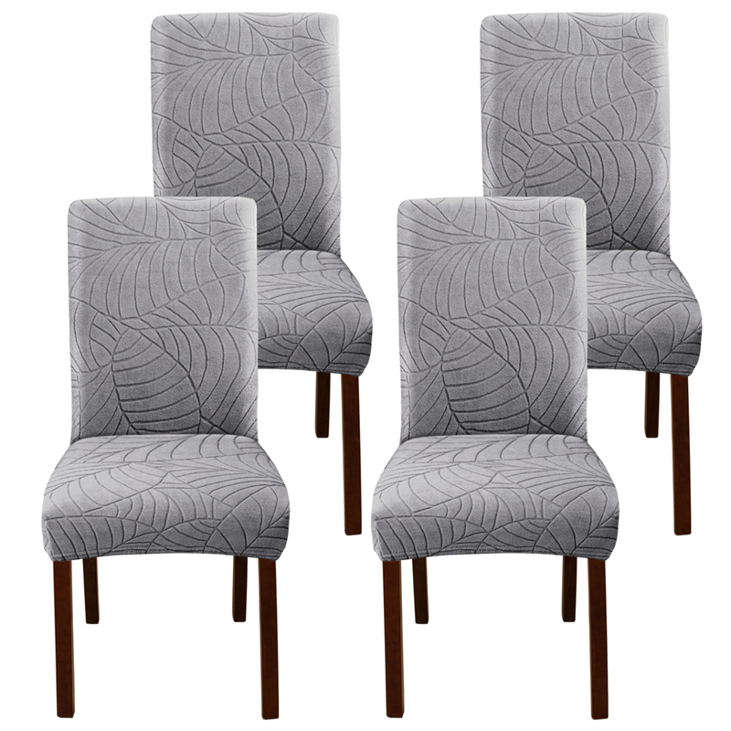 1PC Leaf Jacquard Chair Covers Removable Stretch universal Chairs Cover Solid Color Seat Covers for Dining Room Hotel Banquet