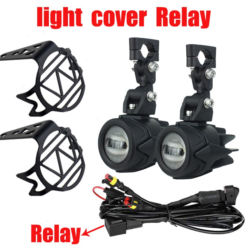 Motocycle Fog Lights For BMW Motorcycle LED Auxiliary Fog Light Driving Lamp For BMW R1200GS/ADV K1600 R1200GS R1100GS: set 2  with relay