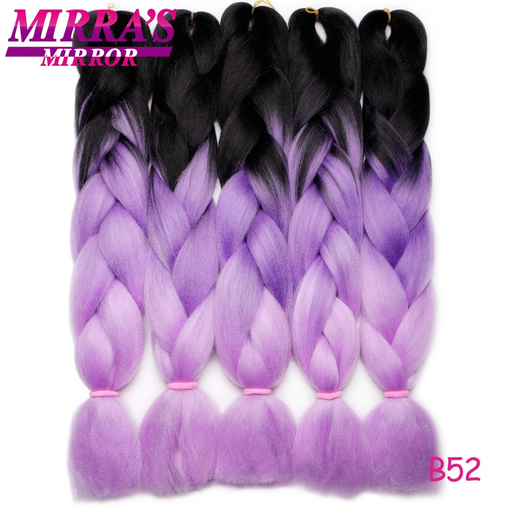 Mirra's Mirror 5pack Ombre Braiding Hair Synthetic Crochet Hair 24" 100g/Pack Jumbo Braids Hair Extension Green Brown: 4/30HL