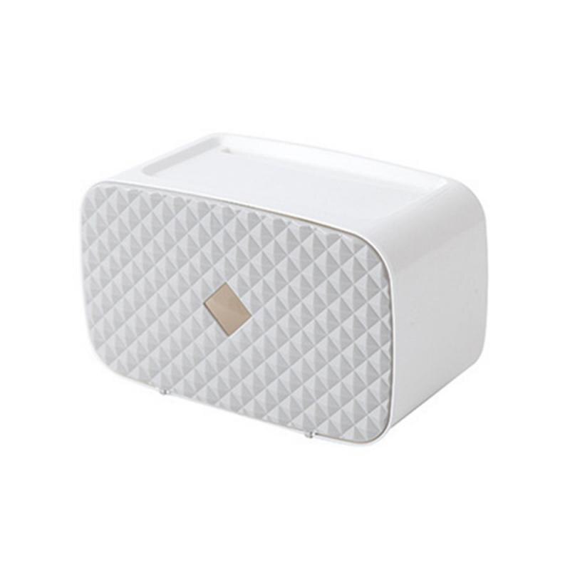 Household Waterproof Wall Mounted Toilet Paper Tray Roll Paper Tube Storage Box Tray Tissue Box Shelf Home Bathroom Product: small gray