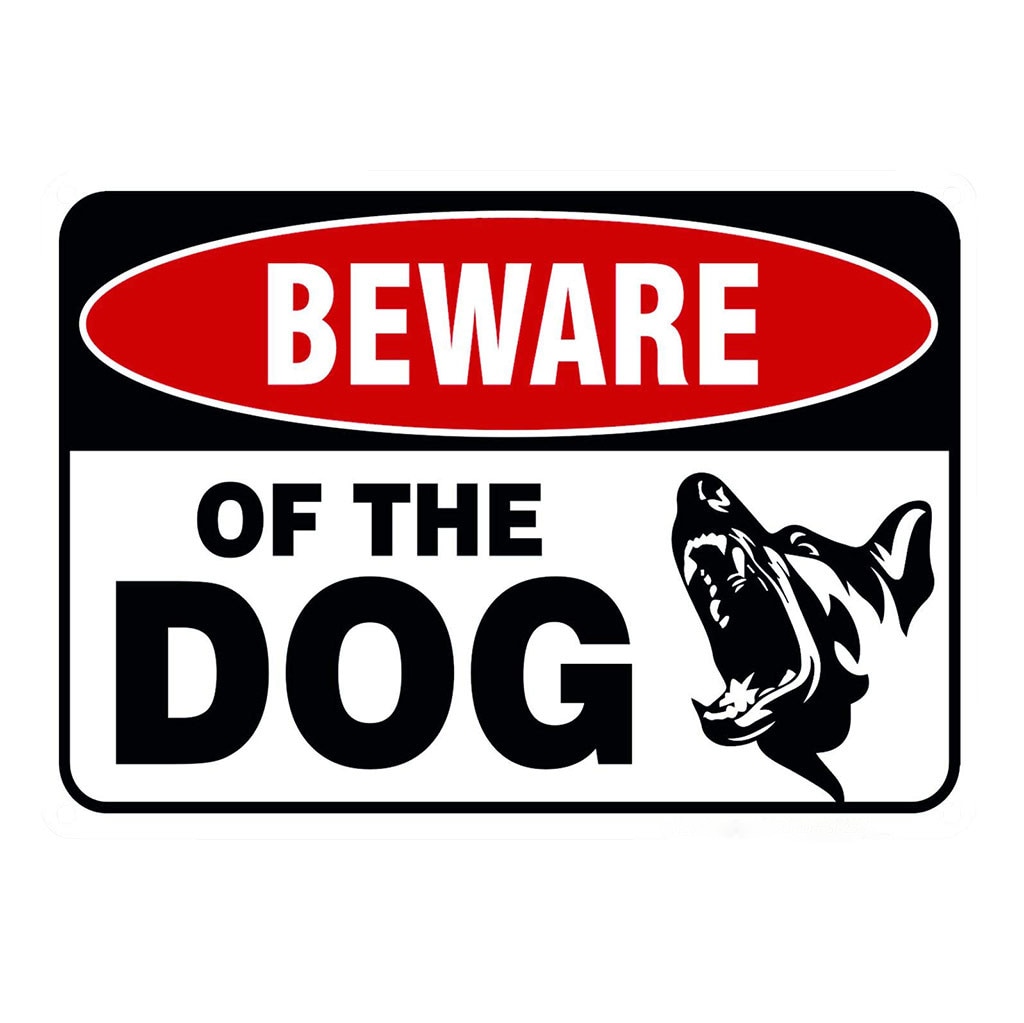 Pas Op Voor De Hond Guard Op Duty Waarschuwing Gevaar Metalen Tin Teken Muur Plaque Poster Schilderij Kerst Decor Art
