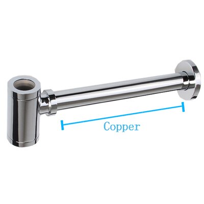 Colador de cobre para lavabo, tubo de drenaje alargado, antiolor, tubería de alcantarillado, dispositivo resistente al agua, grifo de latón: Blanco