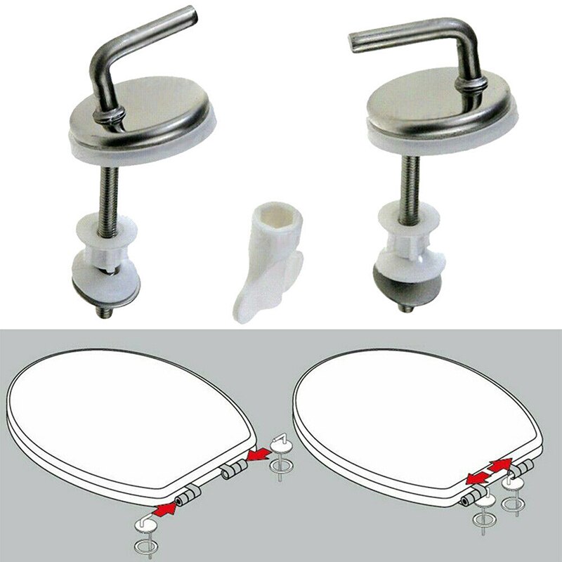 1 Pair Top Fix Toilet Seat Hinge Fittings – Quick Release Hinges Kit For WC Seats