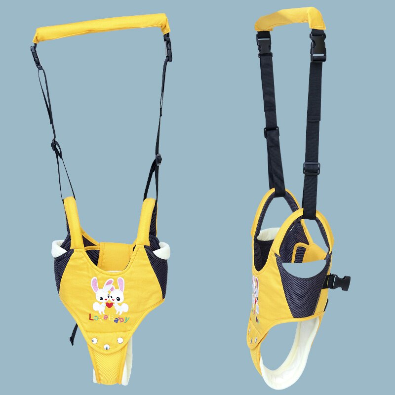 Barn tyglar koppel ryggsäck för barn stick sele promenader assistent baby sele rullator säkerhet promenader assistent stick sele: Gul