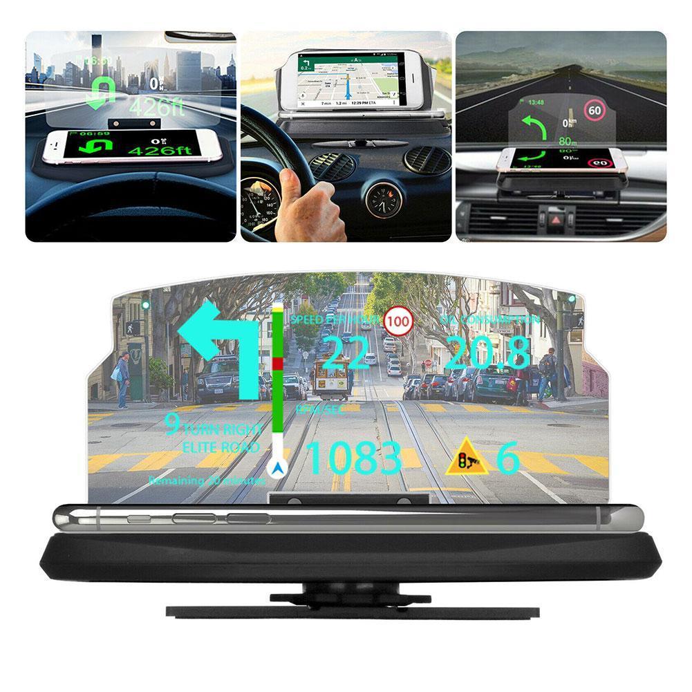 Auto Navigatie Mobiele Telefoon Beugel Draadloze Head Up Hoge Navigatie Houder Definition Display Vouwen Projector Gps Spiegel