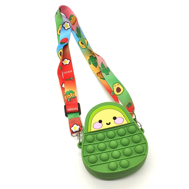 Popo fidget toy popper sensory popet silikon push bubble schreibwaren aufbewahrungsbeutel popite poppit dekompressions-münzbeutel: Avocado
