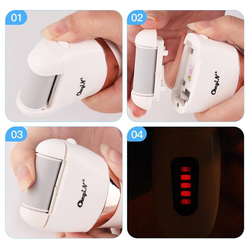 Ckeyin-limas eléctricas para el cuidado de los pies, eliminador de callos y pedicura, Lima recargable, eliminador de piel muerta