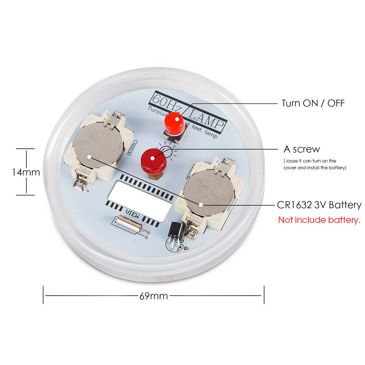 Nobsound Hi-end Mini Portable Turntable Speed Tester Strobe Disc &amp; Light Calibration Tachometer Lamp