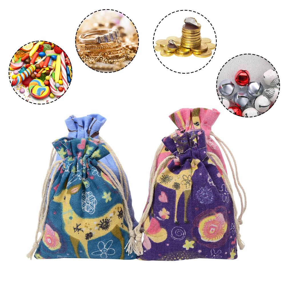 24pcs Christmas Bags Advent Calendar Countdown Burlap Candy Bag Hanging Sacks Christmas Decoration Advent Calendar Bags