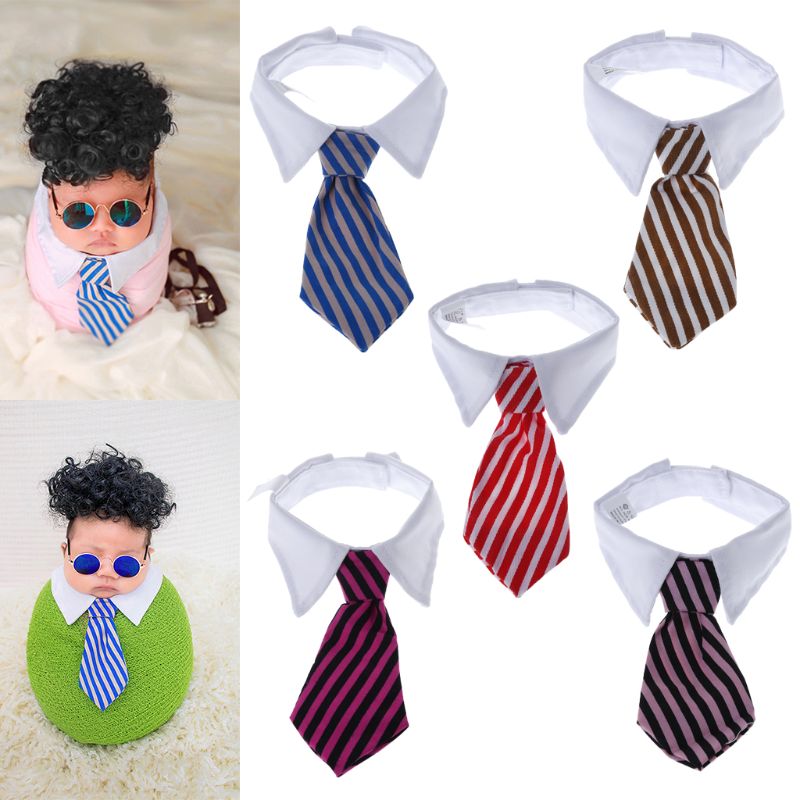 Baby Tie Kraag Fotografie Props Kostuum Wrap Zakelijke Grappige Leuke Jongens Foto Shot Streep Kleurrijke Decoratie Mode Cosplay Pa