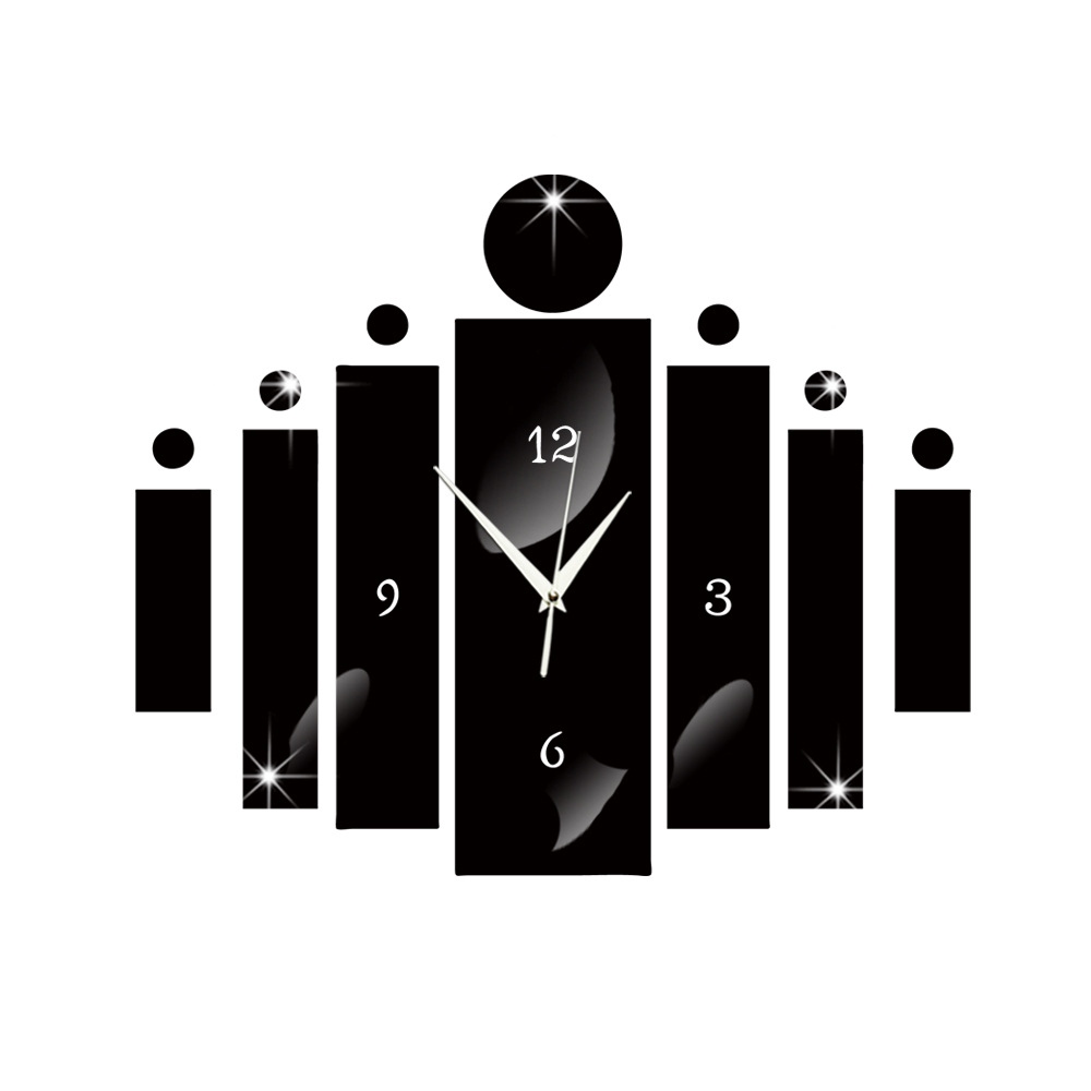 3D Wall Clock Sticker Rectangular Wall Clock Mirror Wall Stickers Acrylic Clocks Modern Big Clocks For Living Room