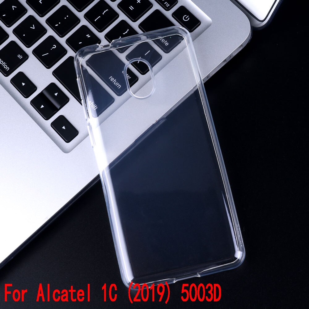 NINY para Alcatel 1C ) 5003D funda de teléfono de silicona transparente Ultra delgada Anti-huella digital, a prueba de sudor para funda trasera de teléfono: Default Title
