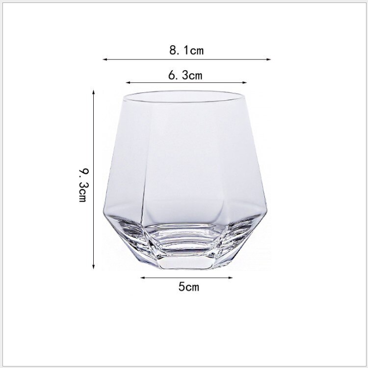 Shot Glass Cup Set Hexagonal Geometric Drinking Glass Water Bottle Wine Glass Drinkware Reusable Transparent Fruit Beer Cup: C