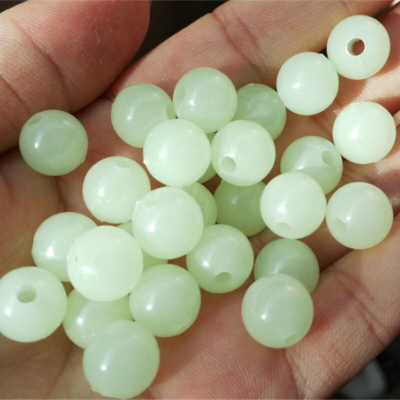 100 PCS 4mm 6mm 8mm 10mm 12mm 14mm 16mm Night Luminous Beads Round Resin Spacer Beads For Jewelry Making,Fishing Tools