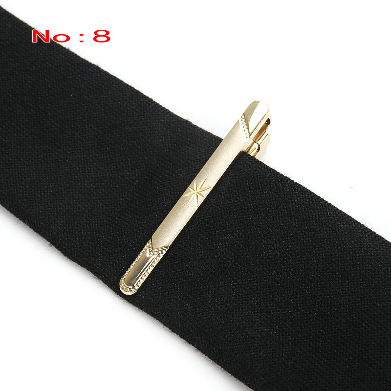 Brand Men's Tie Clip Classic Simple Style Pin Clasp Gold Color Male Business Wedding Necktie Clip Clasp Metal Men Jewelry