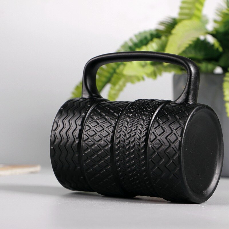 400ml black tire mug exotic puer tea mug,large capacity ceramic cup Drinkware Coffee mugs Tea Cups Novelty