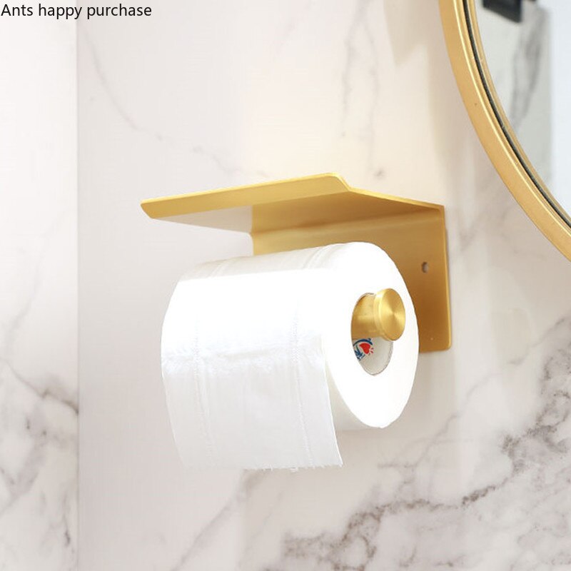 Servilletero colgante de pared de latón estante de almacenamiento de pared de Metal, portarrollos de papel, estante de almacenamiento decorativo para el hogar, estante de almacenamiento de toalla de papel