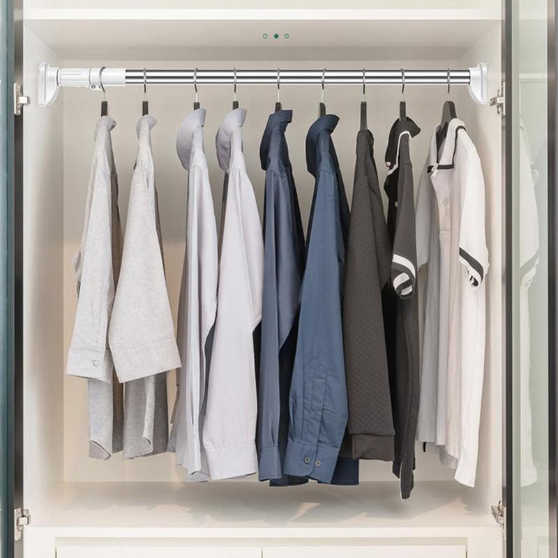 Telescopic rod punch-free hanging clothes drying rod bathroom toilet rack shower curtain rod curtain rod