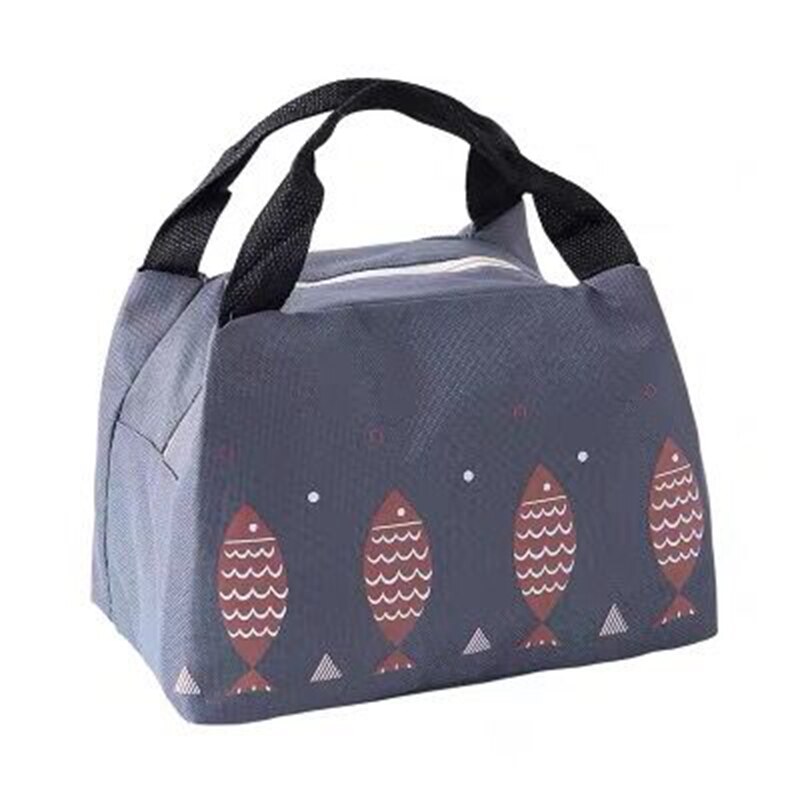 Bolsa de almuerzo reutilizable recipiente aislante para almuerzo bolso de mano para mujeres o trabajo Picnic canotaje playa pesca trabajo: Dark Gray
