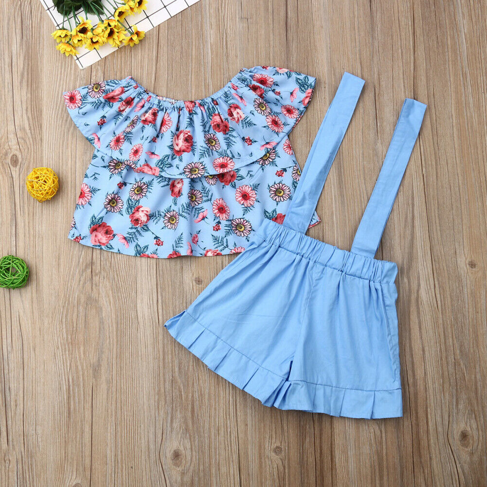 Pudcoco Kinder Kleidung Anzüge Für Mädchen Kleidung Kinder Kleinkind Enfant Fille Infantis Outfits Blume Bluse Sommer 2 stücke