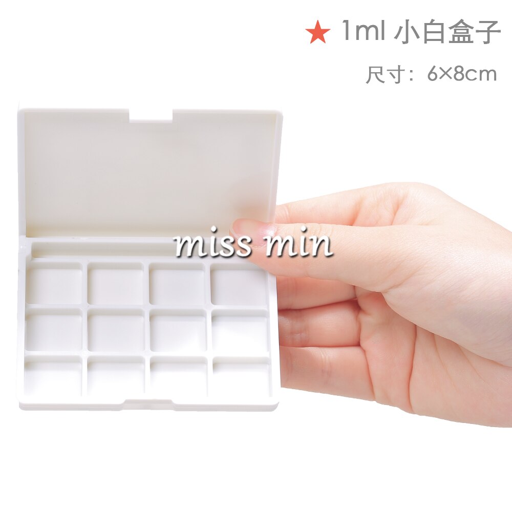 Plastic Doos Acryl Dozen Aquarel Verf Palet Half Pannen 2Ml Water Kleur Opslag Lege Palet Case: 3