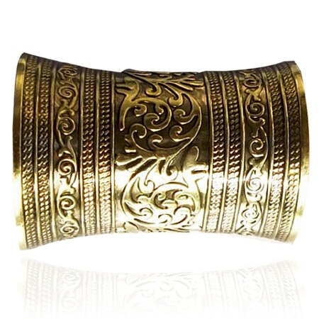 Bracciale Rigido Etnico - Diametro Interno Regolabile 7cm - Motivo Pianta - Placcato Oro/Argento/Bronzo: Bronzo B0217Z