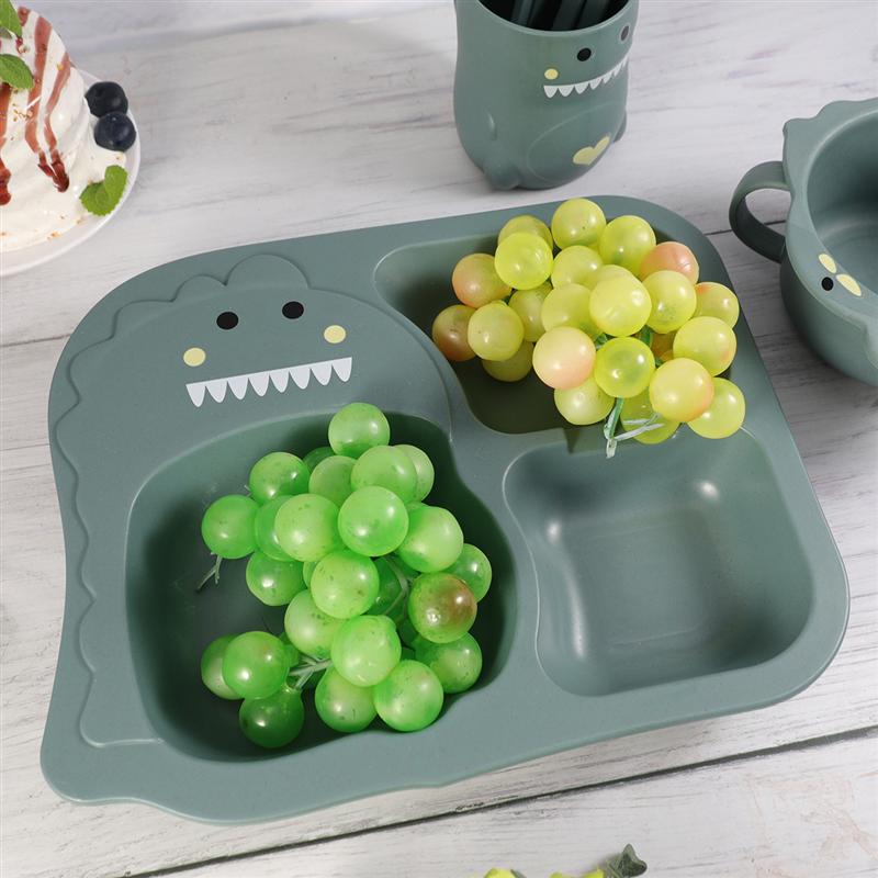 1 Set Restaurent Serving Plates Dinosaur Theme Kids Flatware Cartoon Children Tableware Set Cretive Dinnerware For Kids Child