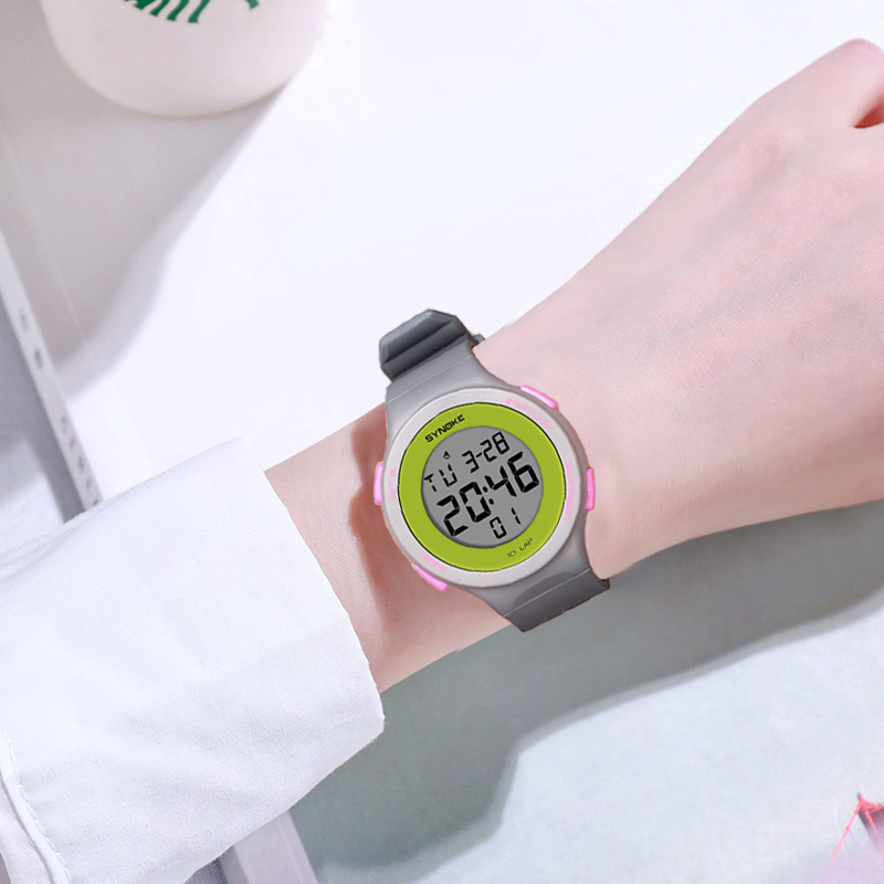 Relojes SYNOKE para mujer, reloj deportivo Digital fino de lujo para nadar, resistente al agua, reloj electrónico LED para hombre, reloj de pulsera de buceo multifunción