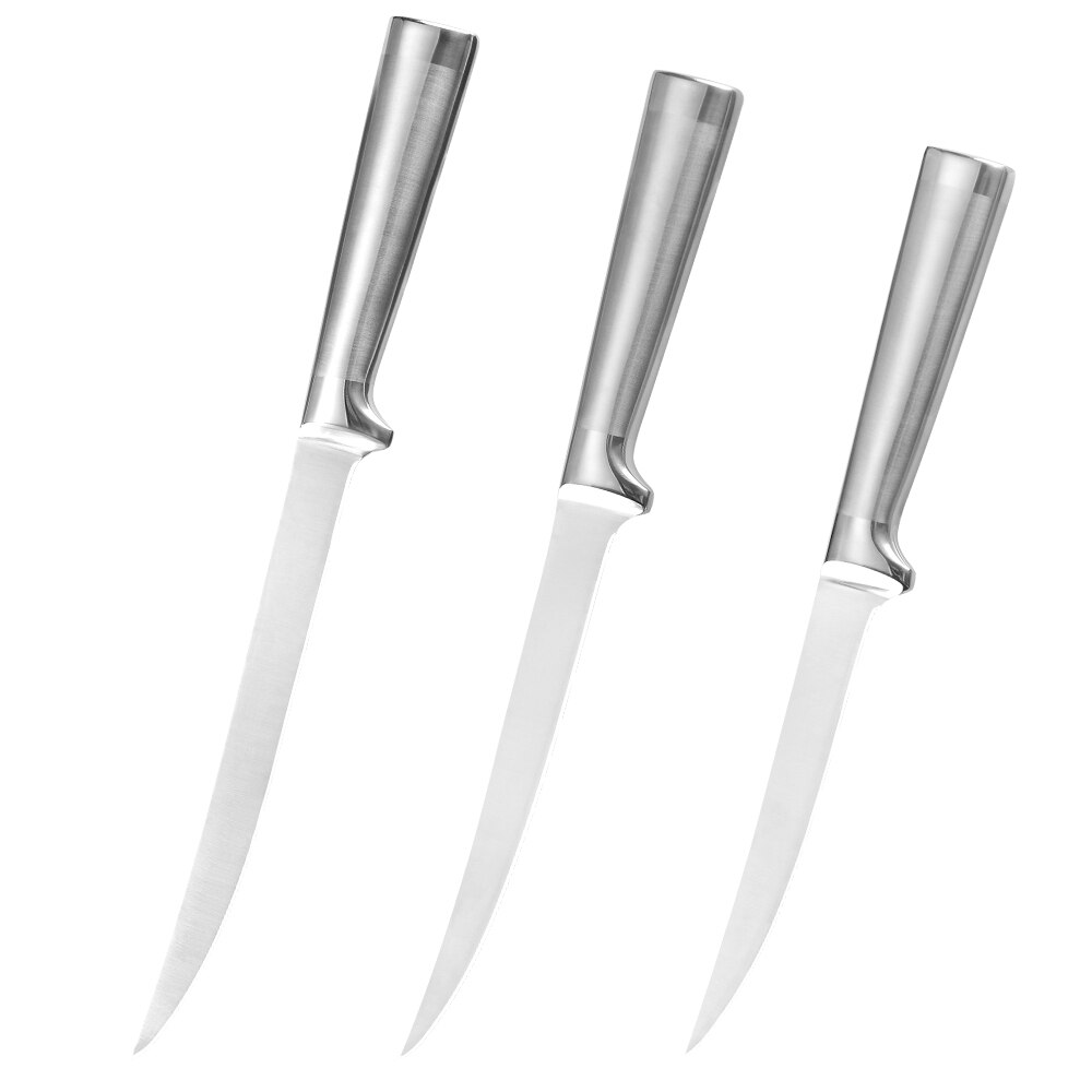 DAMASK Stainless Steel Boning Knife Fish Meat Chicken Pork Slicer Very Sharp Blade Easy Cutting Chef Knife Bone Knives Cook Tool: 3 pcs set