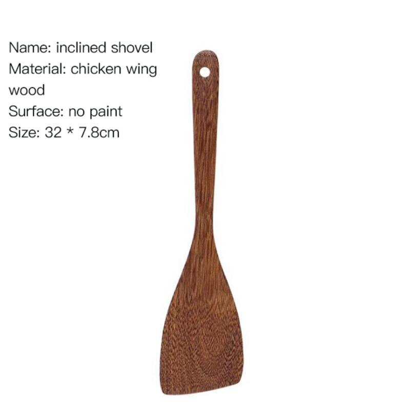 Natuurlijke Houten Servies Lepel Pollepel Turner Lange Rijst Vergiet Soep Skimmer Koken Lepels Scoop Keuken Tool Set: 05