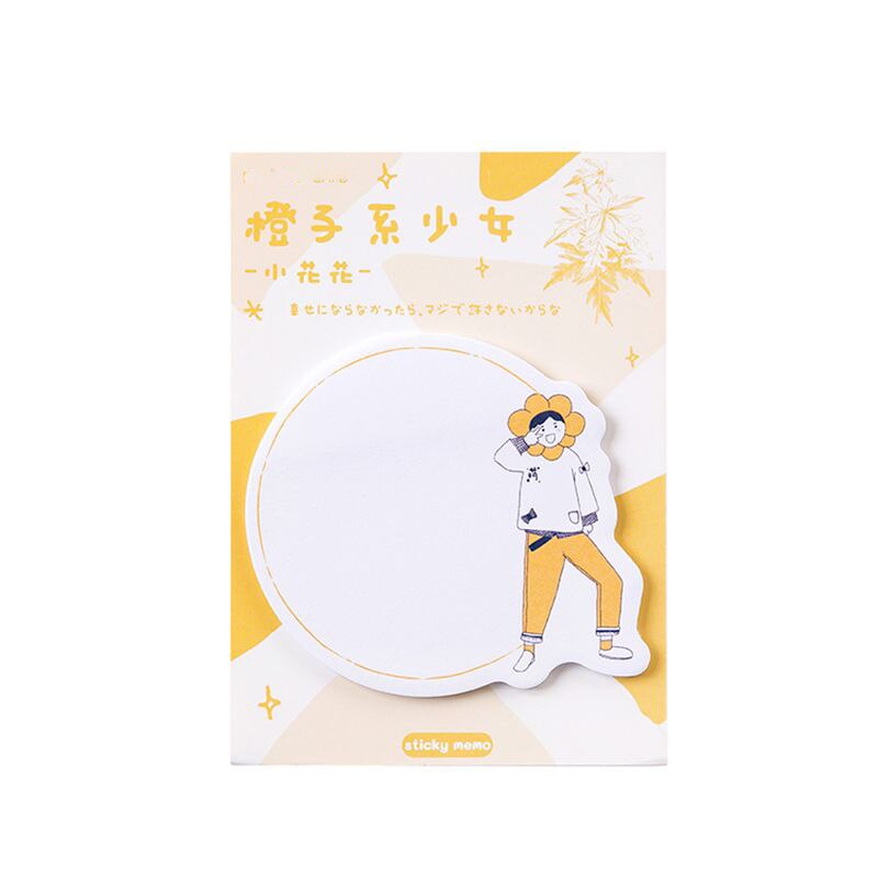 30 vellen Oranje meisje Student Laat een Bericht Memo pad Planner Sticky notes Papier sticker Student Stationaire Sjoel Office Supply