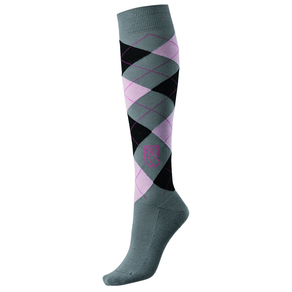 Pramoda Cavaleiro de Equitação meias homens e mulheres Verificado Meias Longas botas longas meias de desporto Equestre: Grey / 36-40