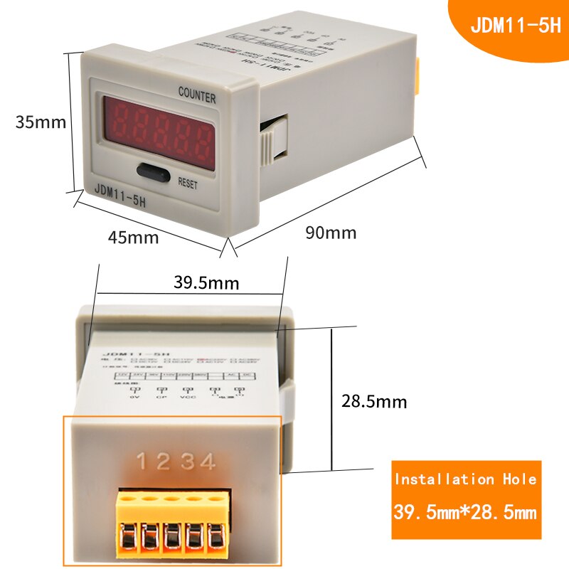 Digitale Zähler JDM11-5H/6H DC 6-36V AUF/OFF NPN Sensor Schalter Eingang 5/6 Ziffern elektronische Arbeits Power DC12/24/36 AC110/220