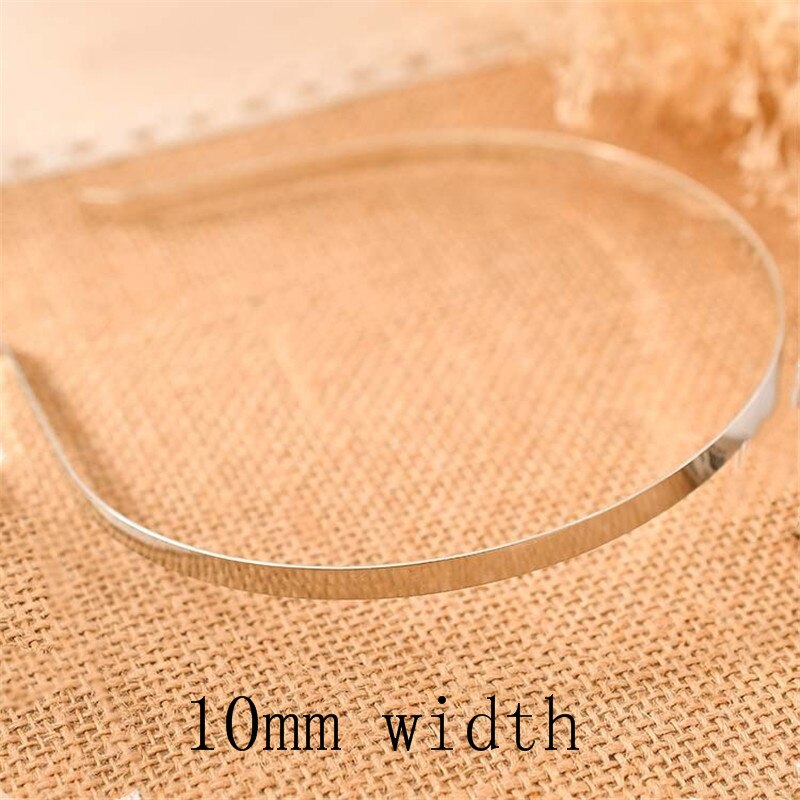 5pcs 2/4/6/8/10mm Stainless Steel Dull Silver Color Plain Blank Flat Hair Band Headband DIY Hair Jewelry Accessories Crafts: silver 10mm