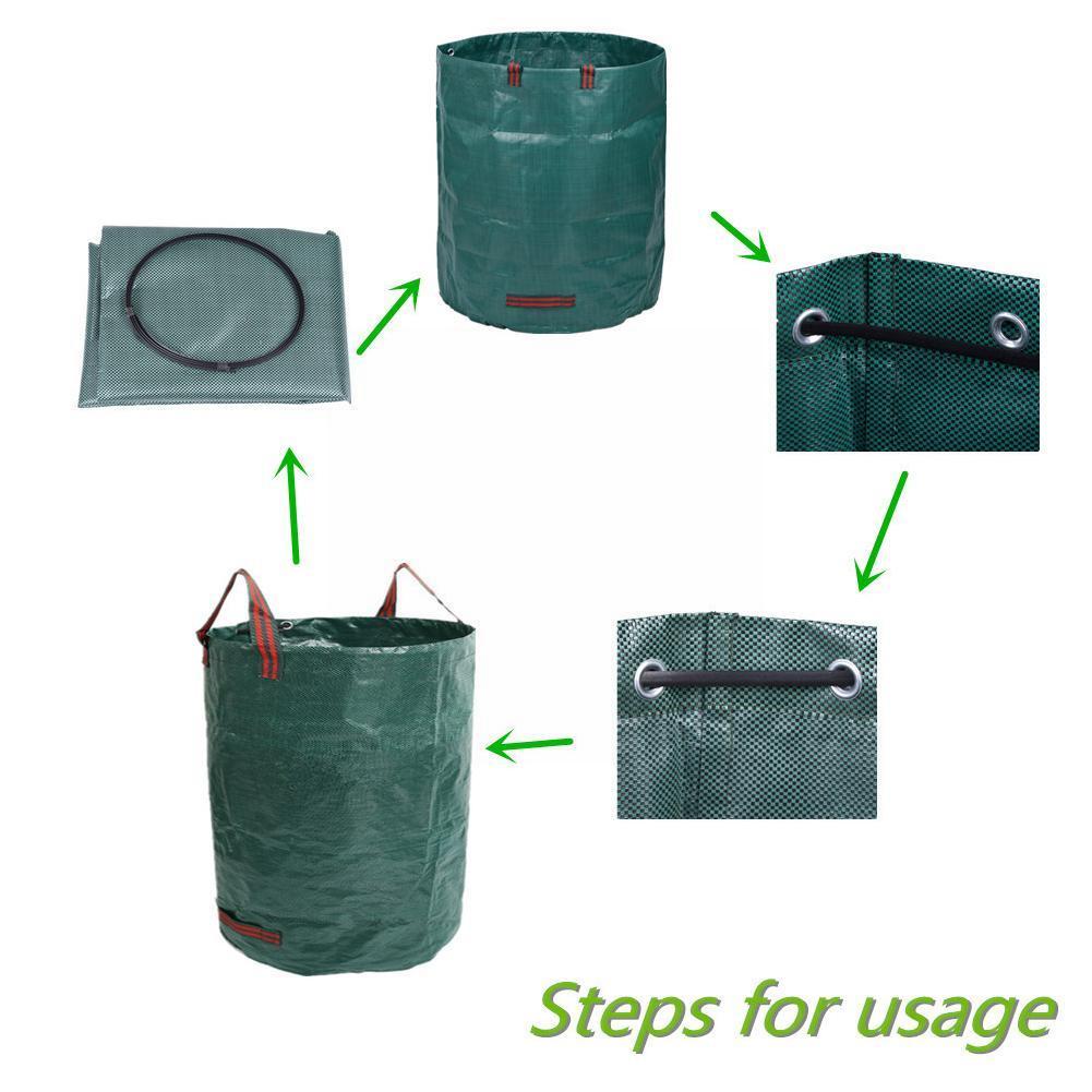 Large Capacity Garden Bag, Reusable Leaf Sack,Light ,Storage Container Trash Can, Collection Foldable Garbage Waste Garden Z2K6
