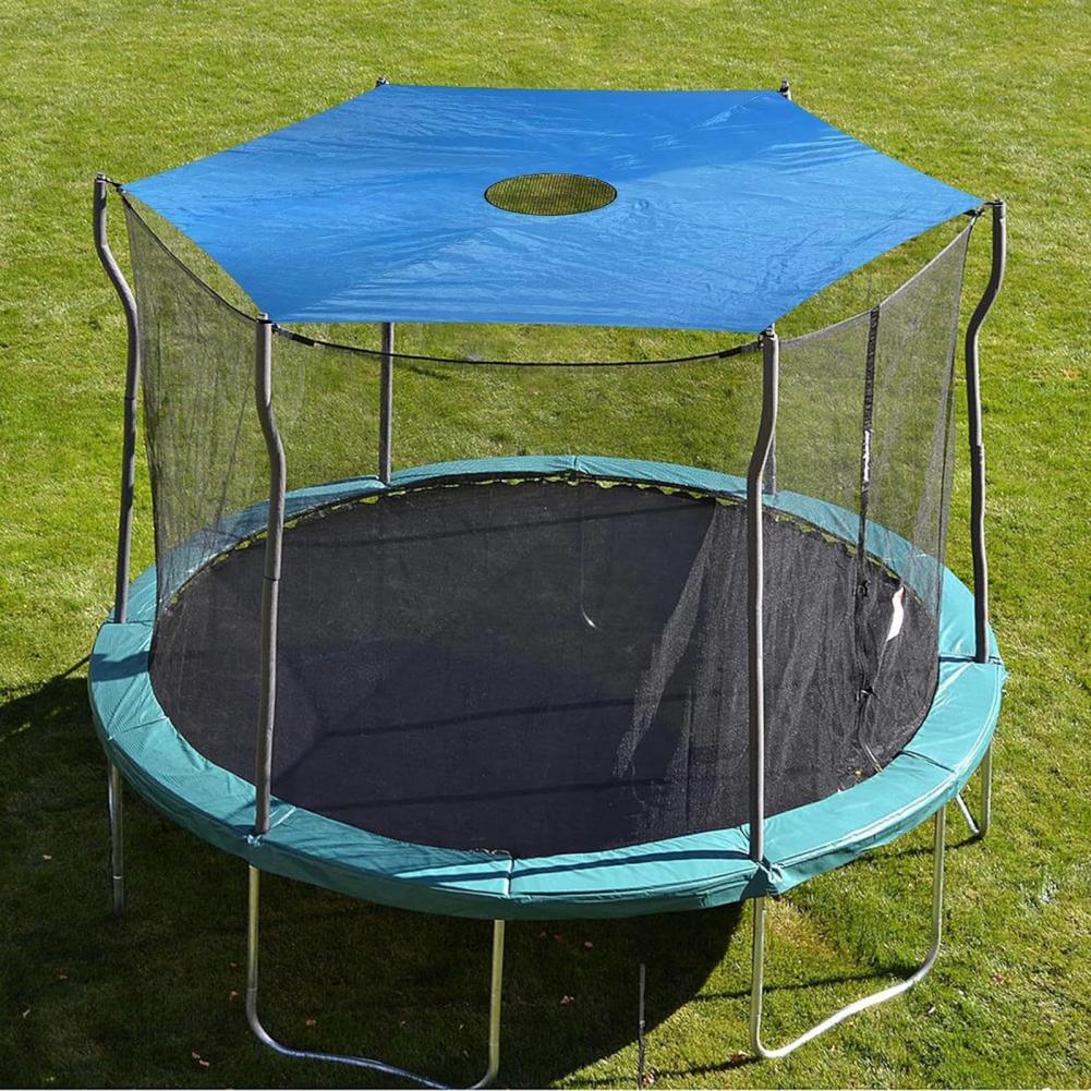 6/8/10/12/14 Osłona przeciwsłoneczna trampoliny na stopy Odporna na promieniowanie UV 6-słupkowa osłona przeciwsłoneczna trampoliny przeciwdeszczowa osłona namiotu 트램펄린 차양판