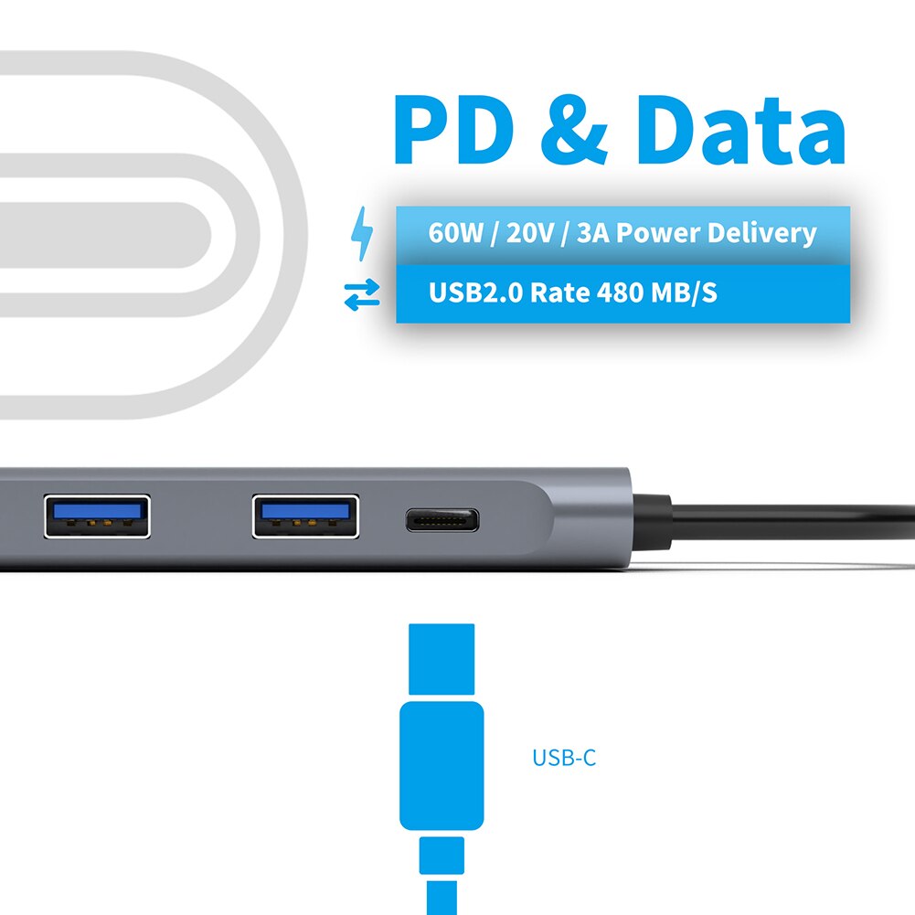 5 1 でusb cハブタイプcにusb 3.0 ノートpc用アクセサリーUSB-Cハブtf vga hdmiアダプタRJ45 ネットワークカード