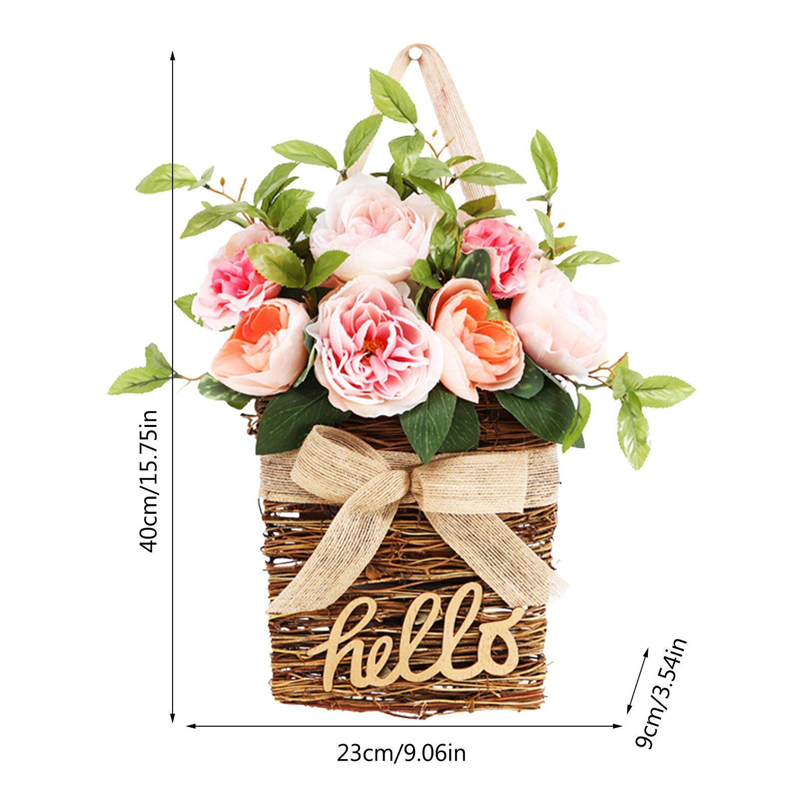 Spring Simulated Flower Wreath Decoration Wall Hanging Garlands Photography Props Wedding Wreath Front Door Garland Home Decor