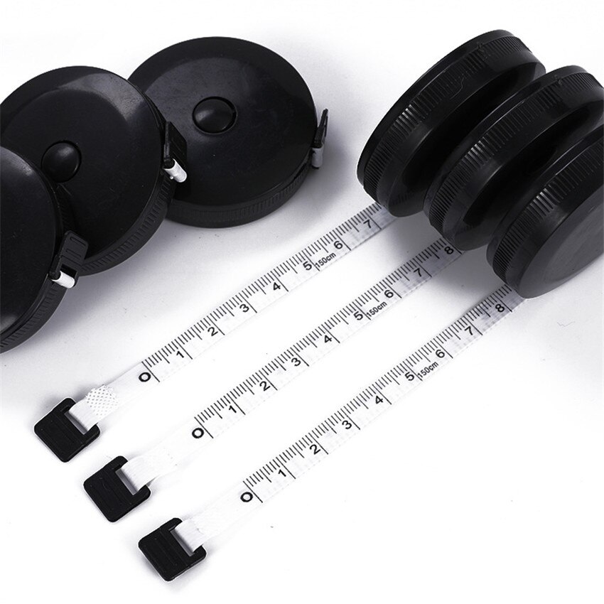 1PC 1.5m/60inch Black/White Tape Measures Measuring Ruler Portable Retractable Mini Sewing Rulers Measuring Tape Tools