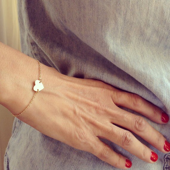 Minimalist Korean Trend Simple Metal Thin Chain Heart Bracelet For Women Girls Birthday Party Jewelry 2B068: 2B271 gold