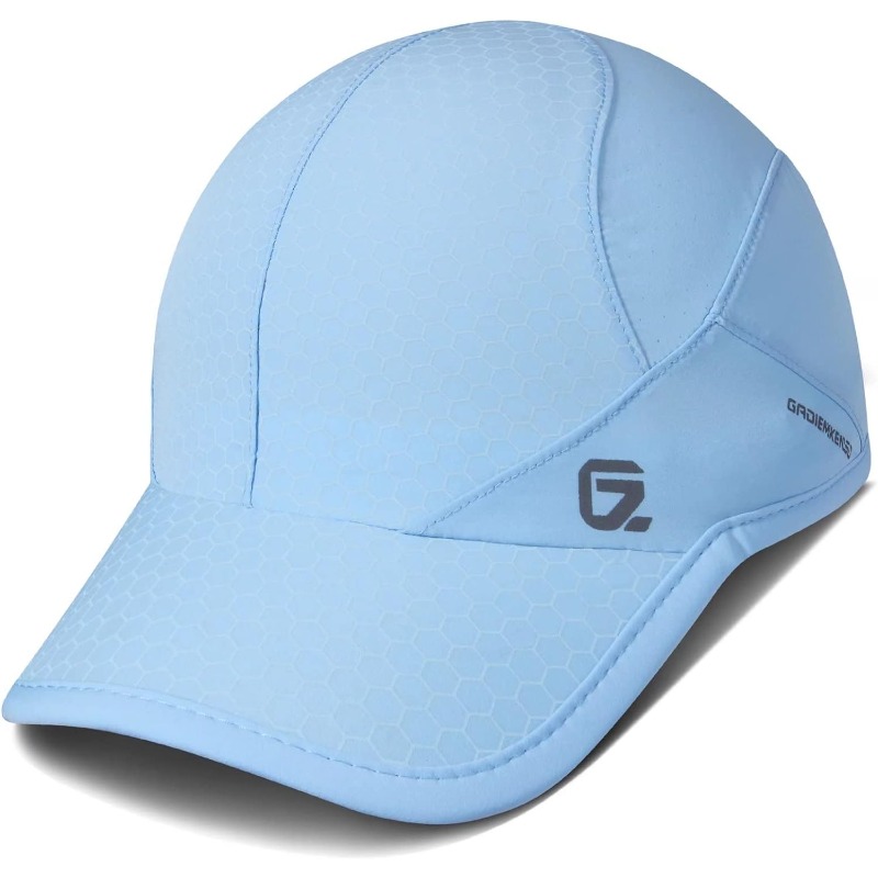 GADIEMKENSD Stretch Running Hat with Soft Brim, Quick Dry, Unstructured, Unisex-Adult: WHITE