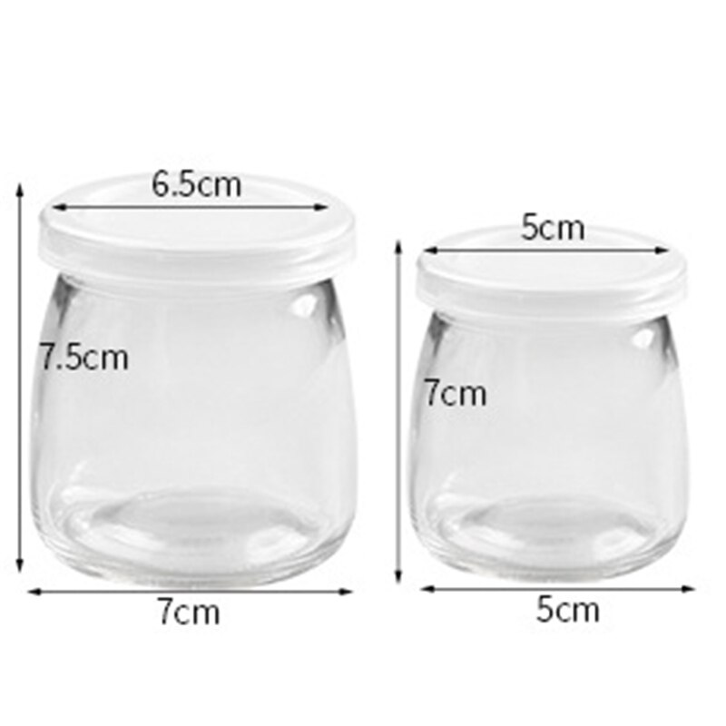 Petite bouteille en verre Transparent de 100ml, avec bouchon et grande ouverture, pour Pudding, lait acide, haute température, 1 pièce