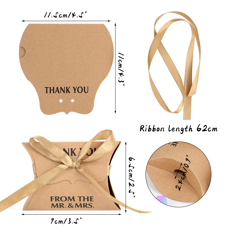 20/10Stck Kraft Papier Danke Süssigkeit Kasten Kissen bilden Hochzeit Gunsten Verpackung Boxen Für Hochzeit Engagement partei Dekor Versorgung