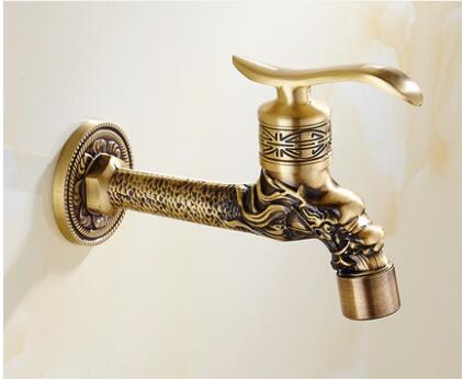 Robinet de toilette, robinet Bronze Antique de machine à laver, robinet de toilette, robinets de jardin décoratif pour l'extérieur: Bleu