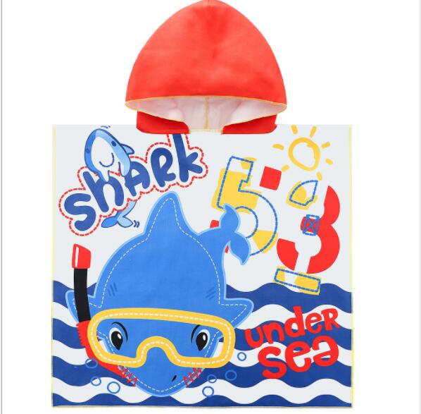 Barn tecknad huva kappa badhanddukar förlängd tjock huva kappa strandhandduk absortbent pool simma dusch badrock: 36
